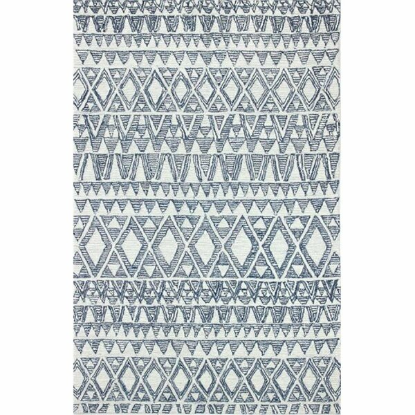 Bashian 3 ft. 6 in. x 5 ft. 6 in. Venezia Collection 100 Percent Wool Hand Tufted Area Rug Silver & Blue R120-SILBL-4X6-CL205
